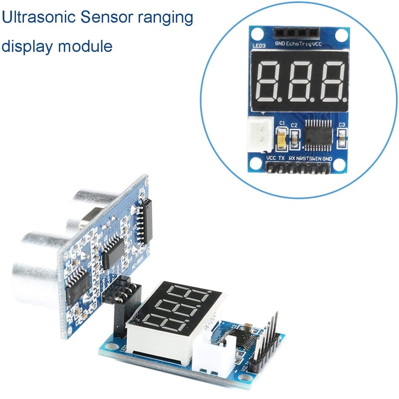 DKARDU 2 pcs HC-SR04P/SR04 Ultrasonic Sensor ranging Display Module 5V Test Board Display Range Finder LED Display Module with Dupont Cable for Arduino Robot - Image 2